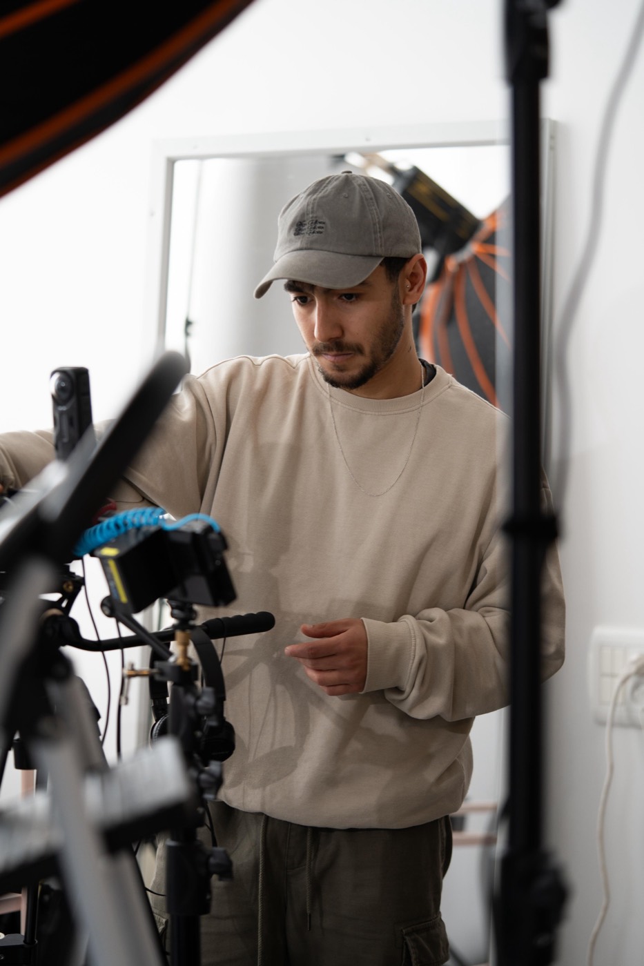 Guy Edri filming in his studio