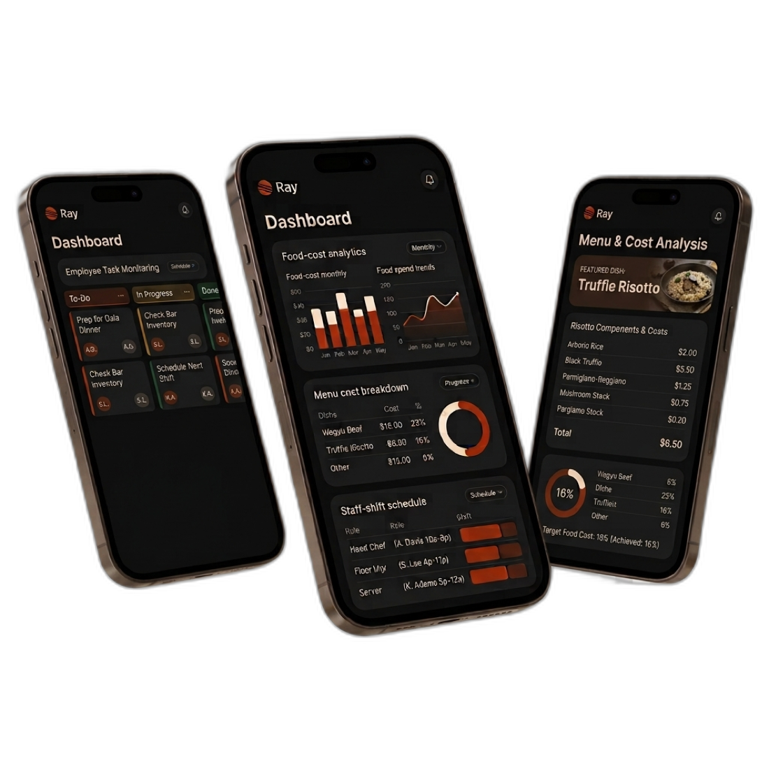 The Ray event management app interface